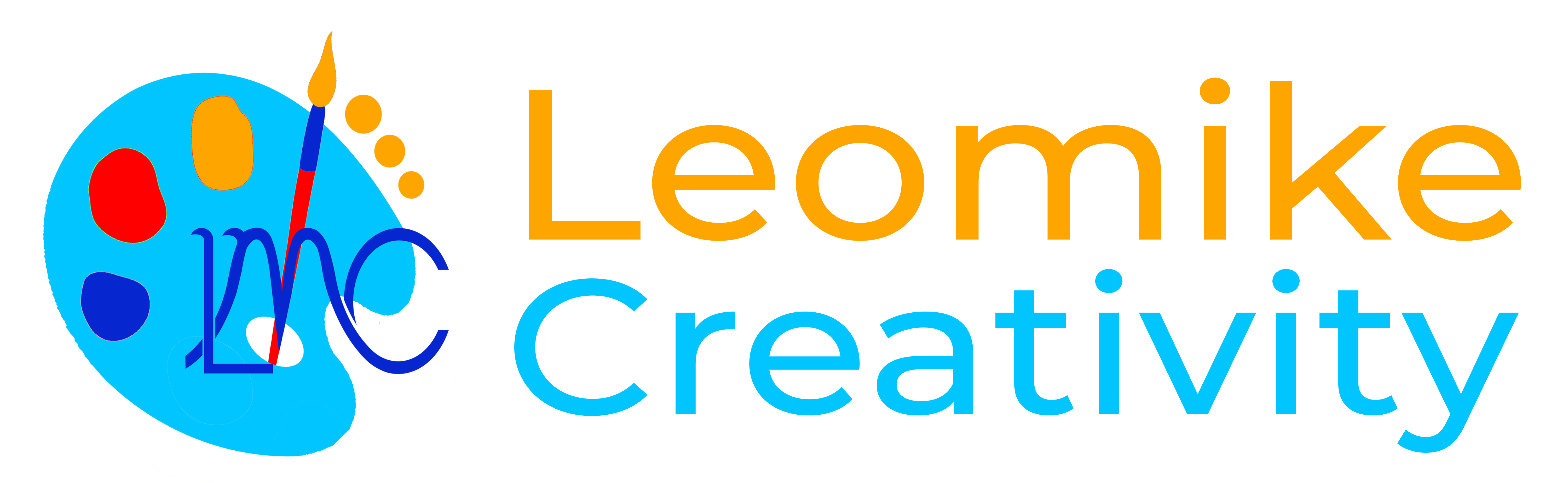 leomike-creativity-new-logo-rebranded-horizontal-orange-and-blue