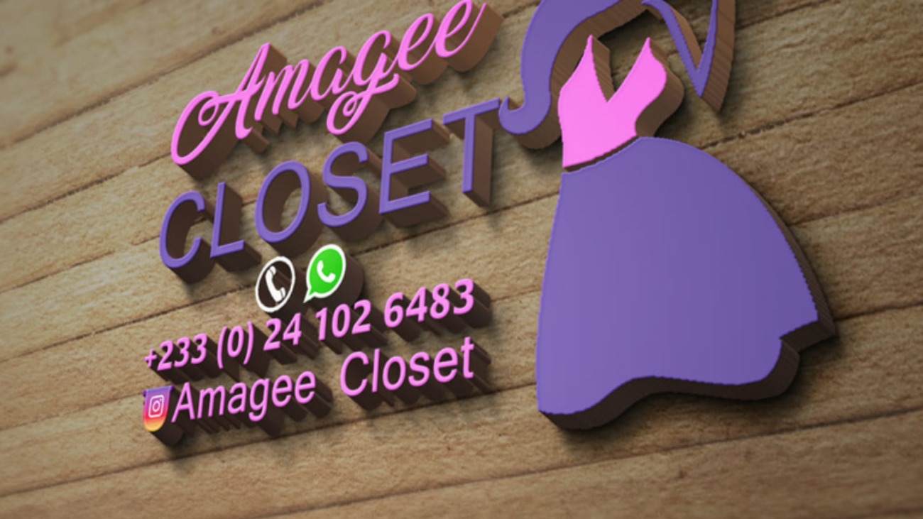 3d mock up logo for amagee closet